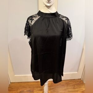 Maurices Black Lace Accent Blouse